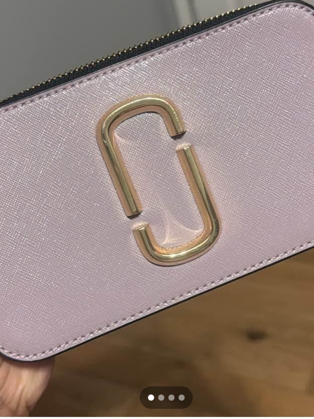 Marc Jacobs Compact Saffiano Camera Bag in Pale Pink with Gold Hardware